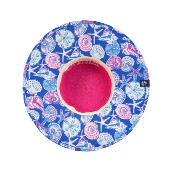 Simply Southern NWT O/S Preppy Bucket Straw Hat "Salty" Pink Beach - Picture 3 of 6